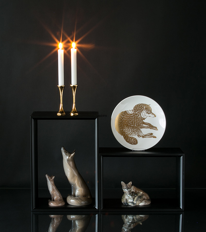 Asmussen Hexa lysestage i guld, mellem