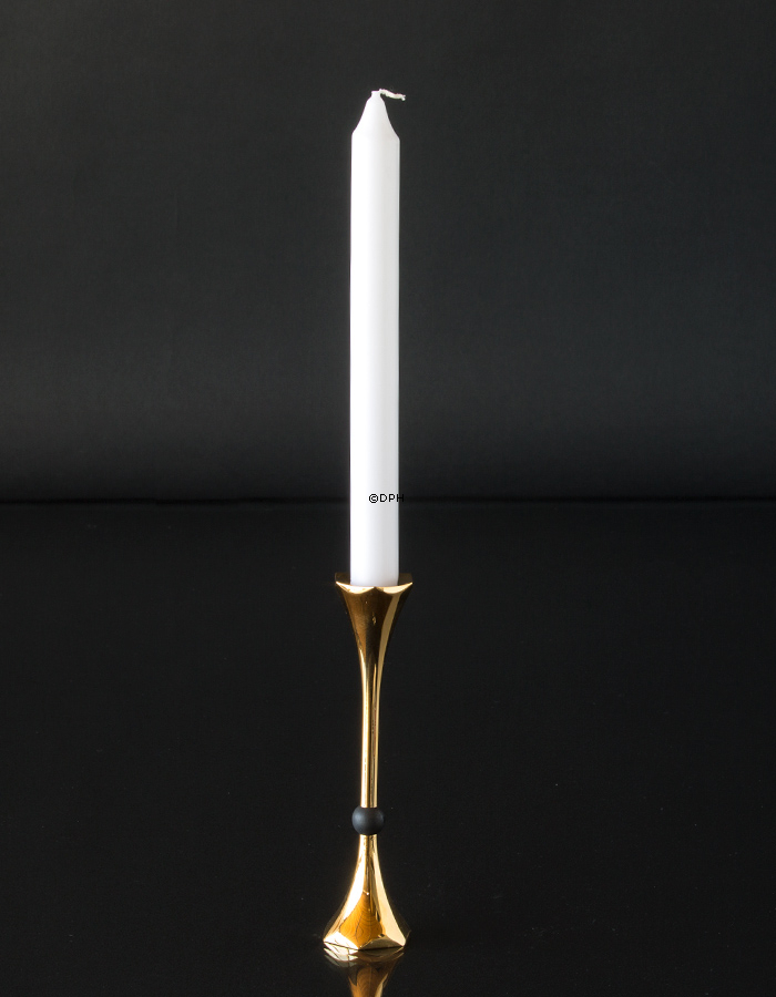 Asmussen Hexa lysestage i guld med sort kugle, stor