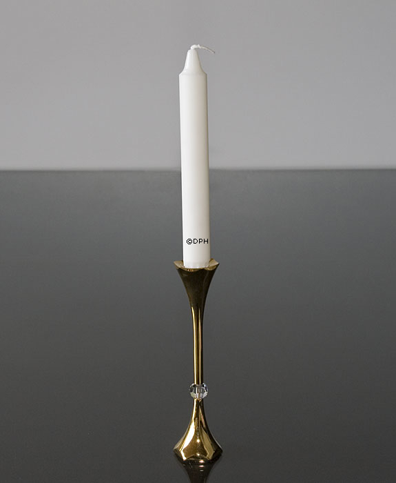 Asmussen Hexa lysestage i guld med krystal kugle, stor