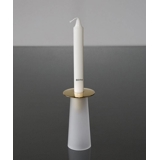 Asmussen Safir candlestick frosted white and gold, small