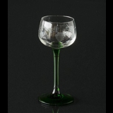 Römer weiß Wein Glas mit grüner Stiel