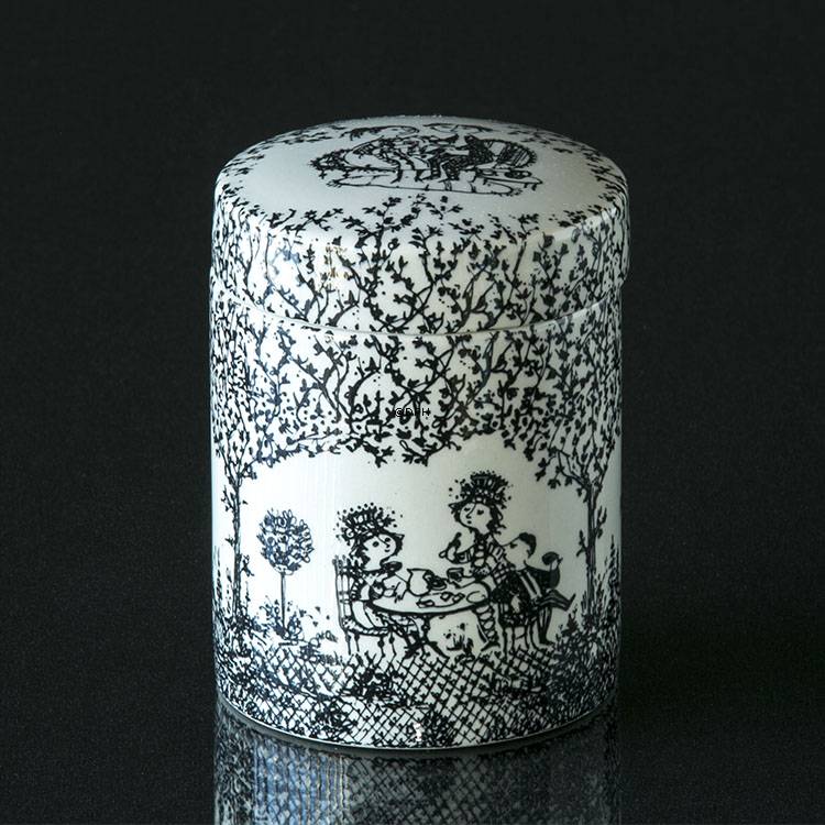 Wiinblad krukke med låg, sort