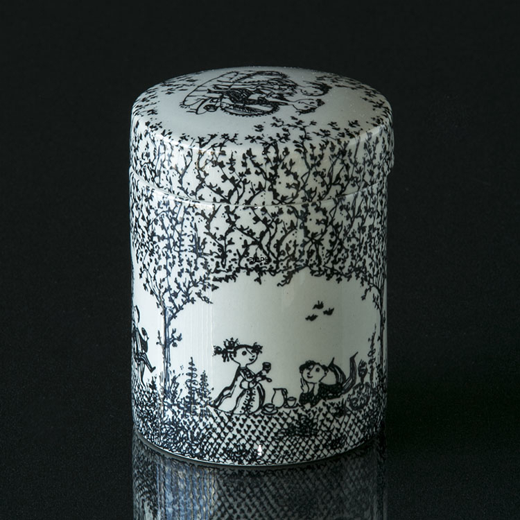 Wiinblad krukke med låg, sort