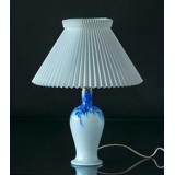 Holmegaard Torino Table Lamp white with blue decoration, medium - Discontinued