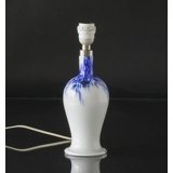 Holmegaard Torino Bordlampe hvid med blå dekoration, mellem - Udgået af produktion