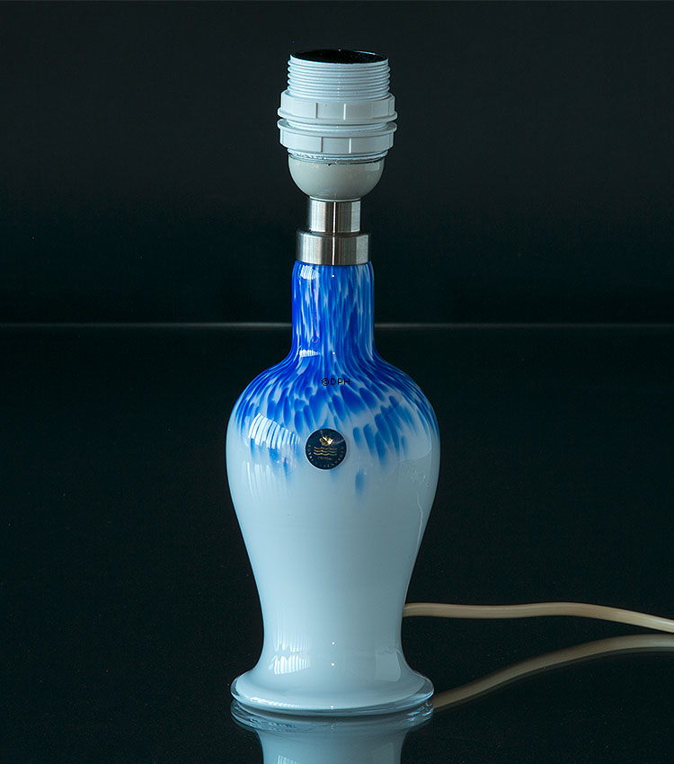 Holmegaard Torino Bordlampe med blå dekoration - Udgået af produktion