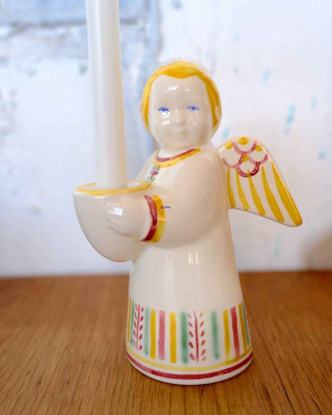 Juleengel Royal Copenhagen  lysestage (oprindelig Aluminia)