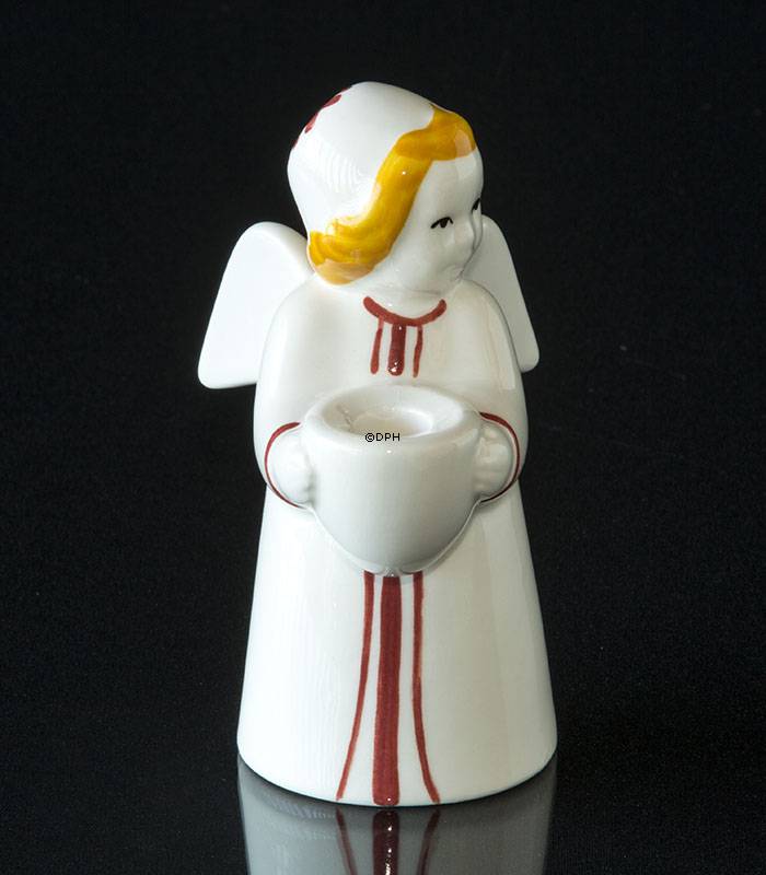 Juleengel Royal Copenhagen  lysestage (orindelig Aluminia)