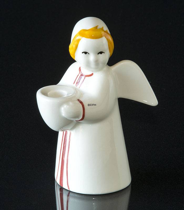 Juleengel Royal Copenhagen  lysestage (orindelig Aluminia)