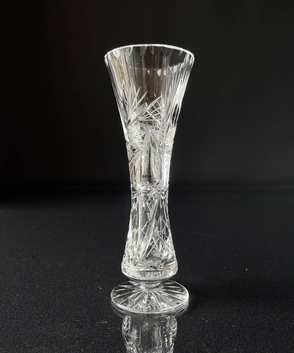 Krystal glas vase med slibninger