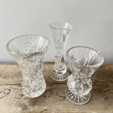 Crystal glass vase with engravings