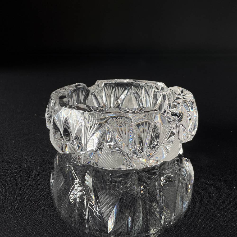 Krystal glas skål/askebæger med slibninger