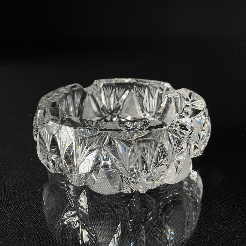 Krystal glas skål/askebæger med slibninger