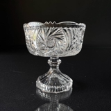 Crystal glass small bowl on foot wiith engravings