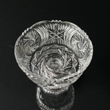 Crystal glass small bowl on foot wiith engravings