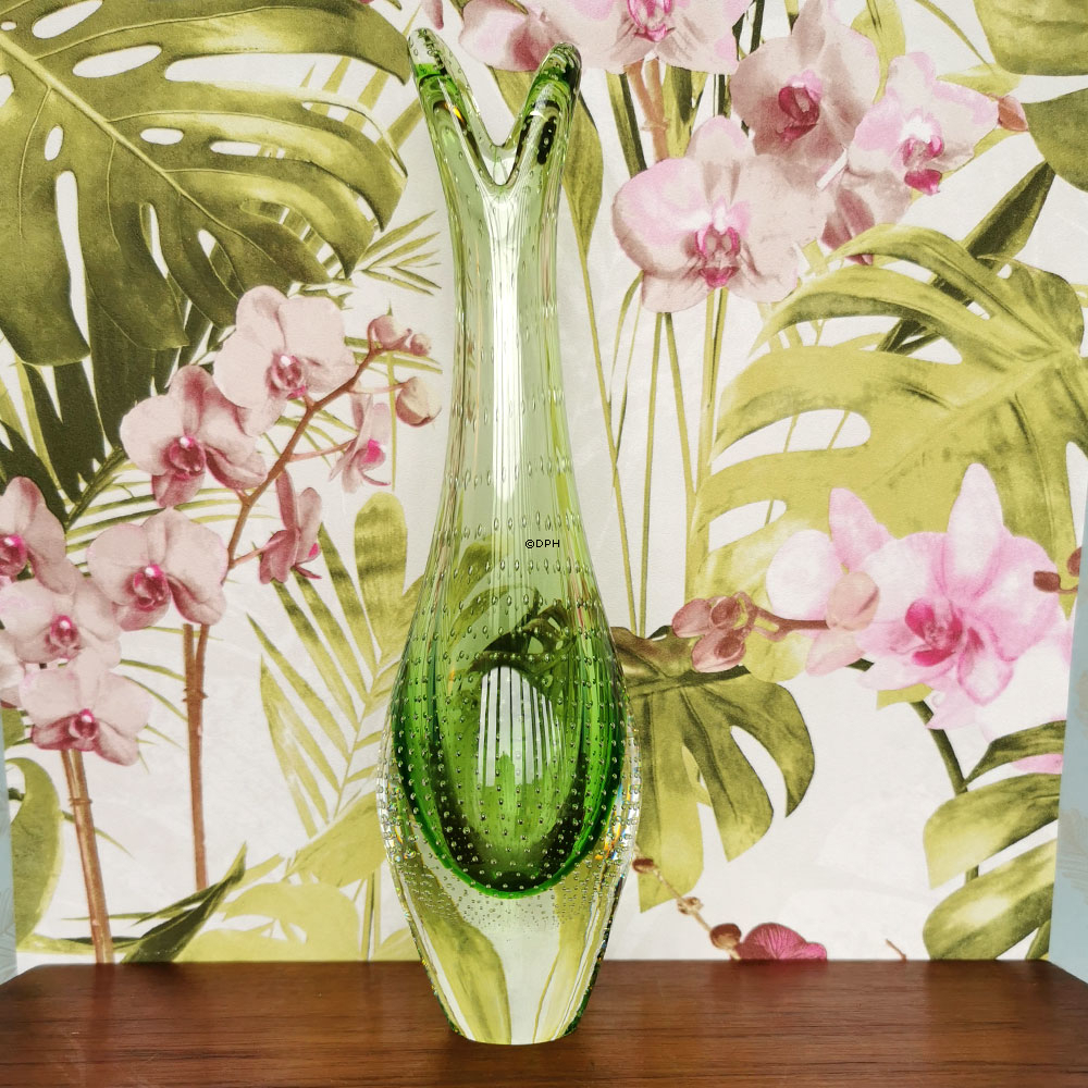 Holmegaard Akva Duckling Næbvase, grøn 28 cm