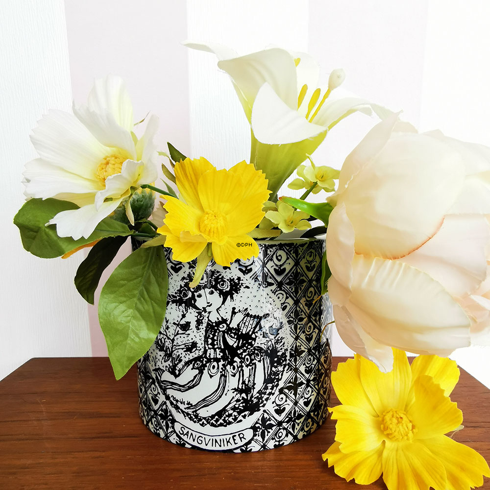 Wiinblad urtepotte med titlen "Sangviniker" - sort nr. 3023-698