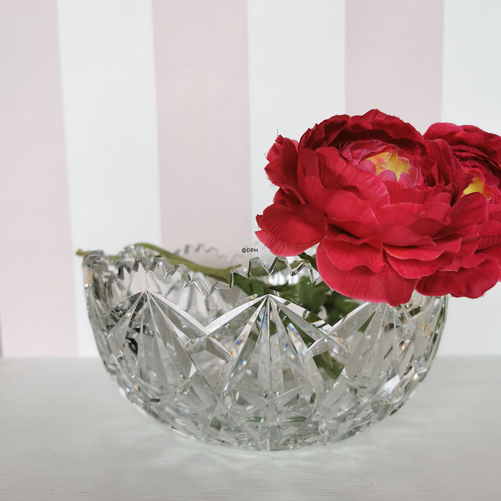 Krystal glas skål med slibninger