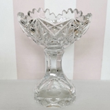Crystal glass bowl on foot wiith engravings