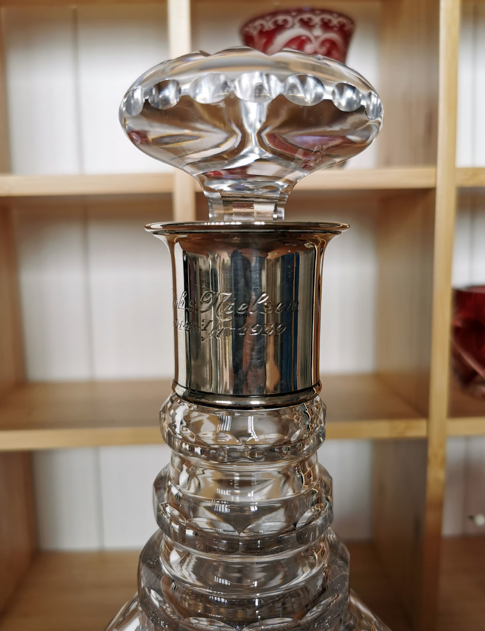 Krystal glas karaffel med slibninger