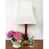 Retro lampe i glas og messing, rød