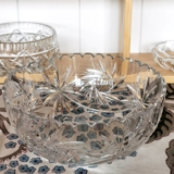 Krystal glas skål med slibninger