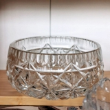 Krystal glas skål med slibninger