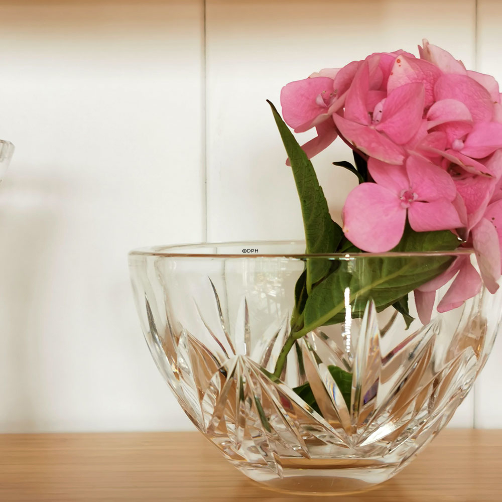 Krystal glas skål med slibninger