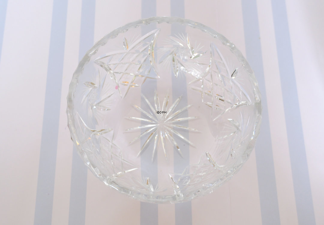 Krystal glas skål med slibninger