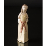 Lladro figur, Pige med hat, H 25 cm