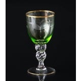 Lyngby seagull white wine glass, green