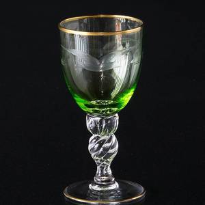 Lyngby måge drikkeglas, hvidvinsglas, grøn | Nr. DG3110 | DPH Trading