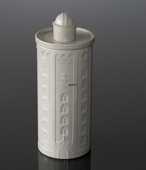 Cigar krukke udformet som Rundetårn, Aluminia