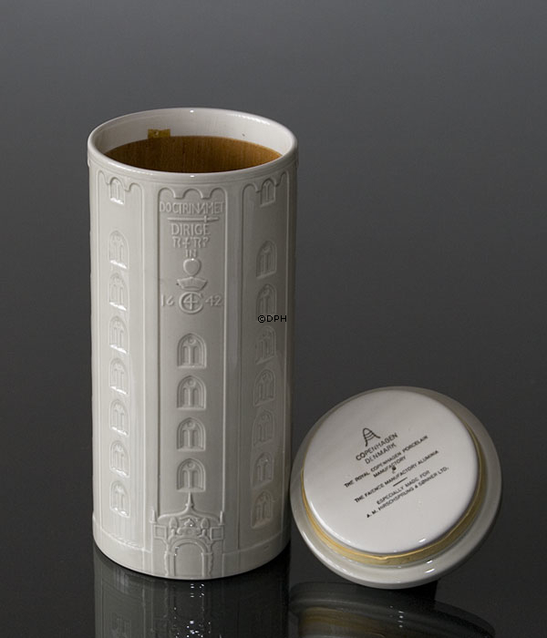 Cigar krukke udformet som Rundetårn, Aluminia