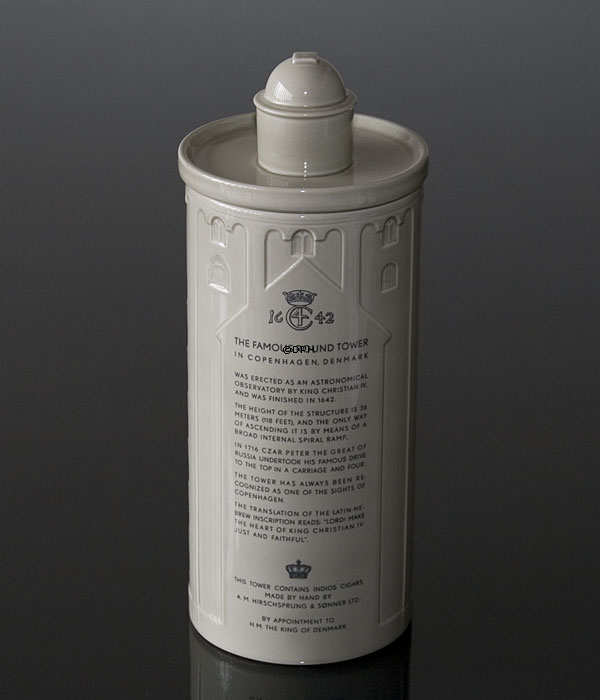 Cigar krukke udformet som Rundetårn, Aluminia
