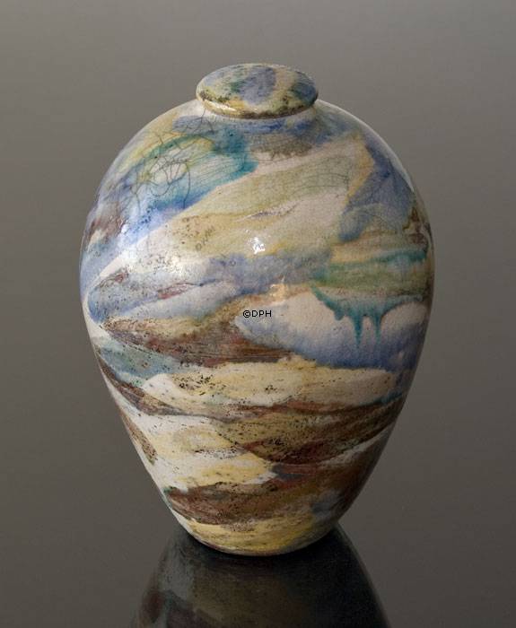 Unik Krukke med Låg, lavet af pottemager Sussie Herold