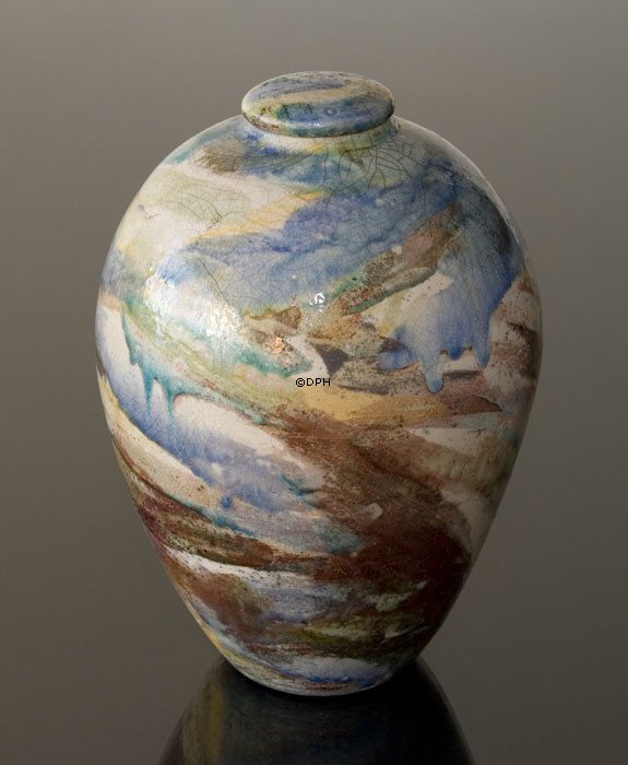 Unik Krukke med Låg, lavet af pottemager Sussie Herold