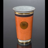 Orange craquele vase, 18cm, Royal Copnehagen