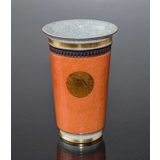 Vase orange, krakeleret ( (Craquele), 18cm, Royal Copenhagen