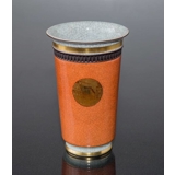 Orange craquele vase, 18cm, Royal Copnehagen