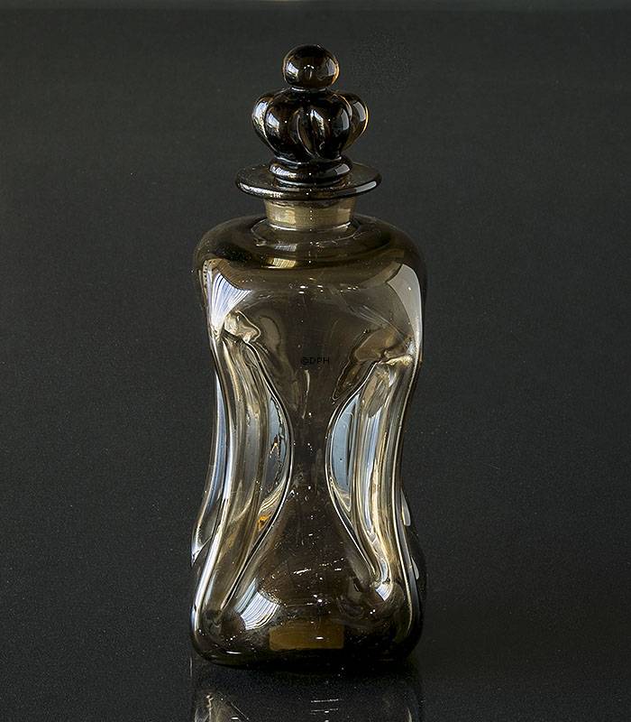 Holmegaard Glas Brun Klukflaske med låg