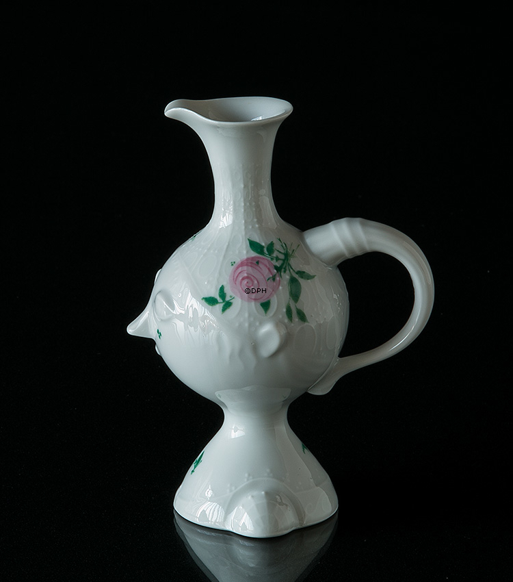 Vase eller kande, Rosenthal, Studio-Linie, hvid med lyserød rose
