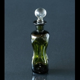 Holmegaard kleine Grüne Glug-Flasche mit klarem Pfropfen, Glas