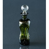 Holmegaard Small Green Glug-bottle with clear top, glass
