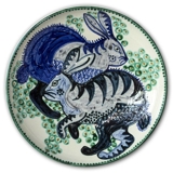 Large Ceramic Dish by Svend P with Rabbits