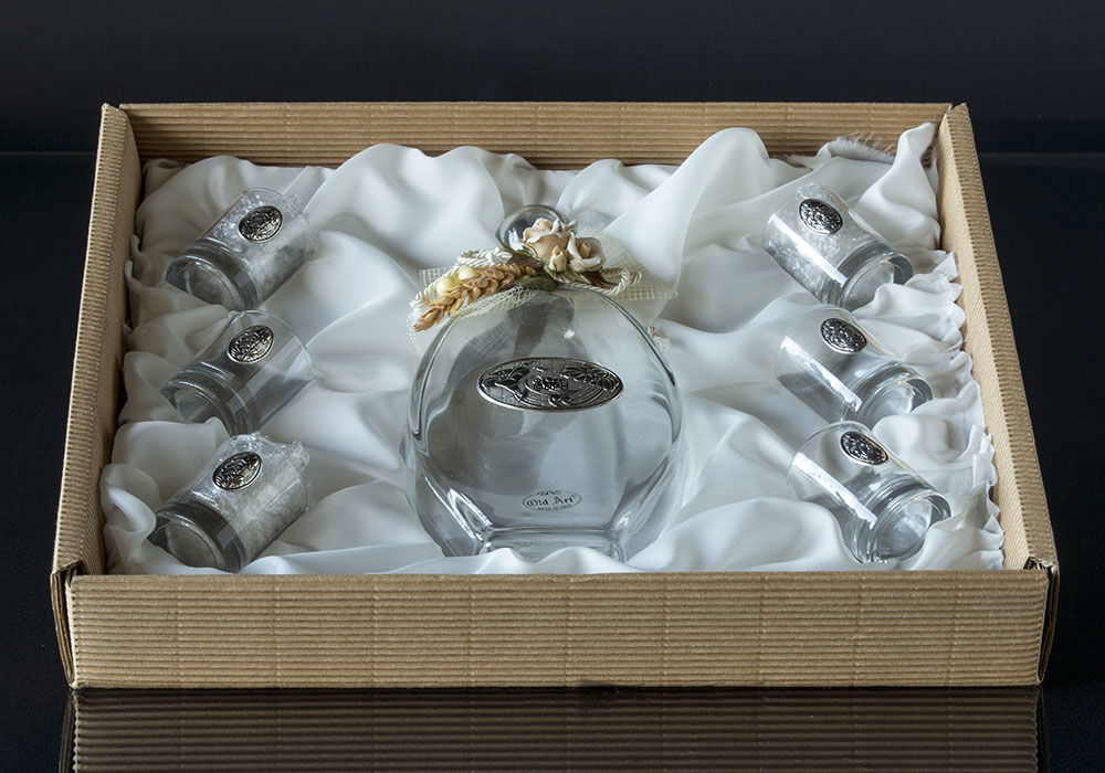 Old Art Linea Argenti Flaske med 6 glas