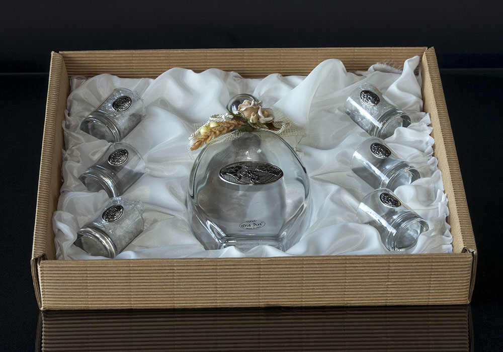 Old Art Linea Argenti Flaske med 6 glas