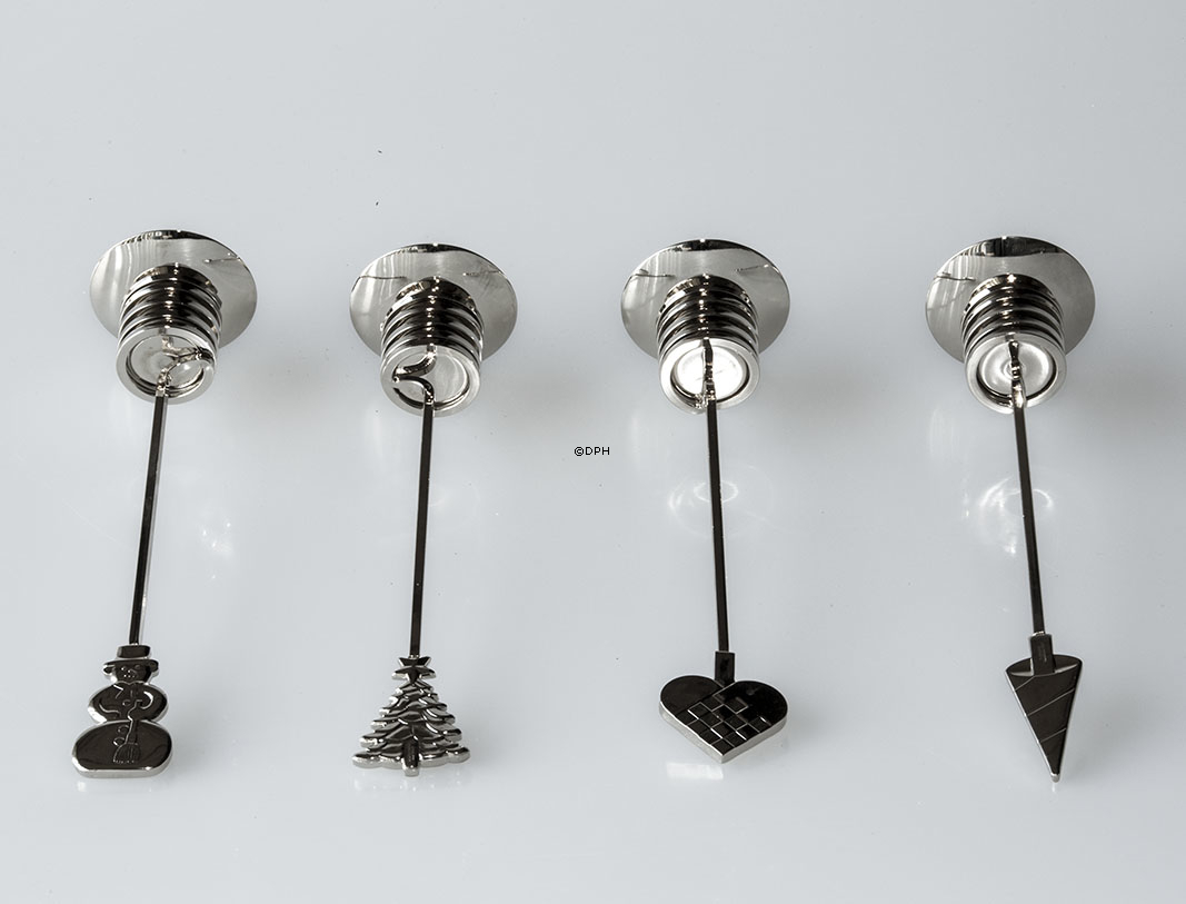 Lyseholdere til adventskrans i SØLV - Georg Jensen