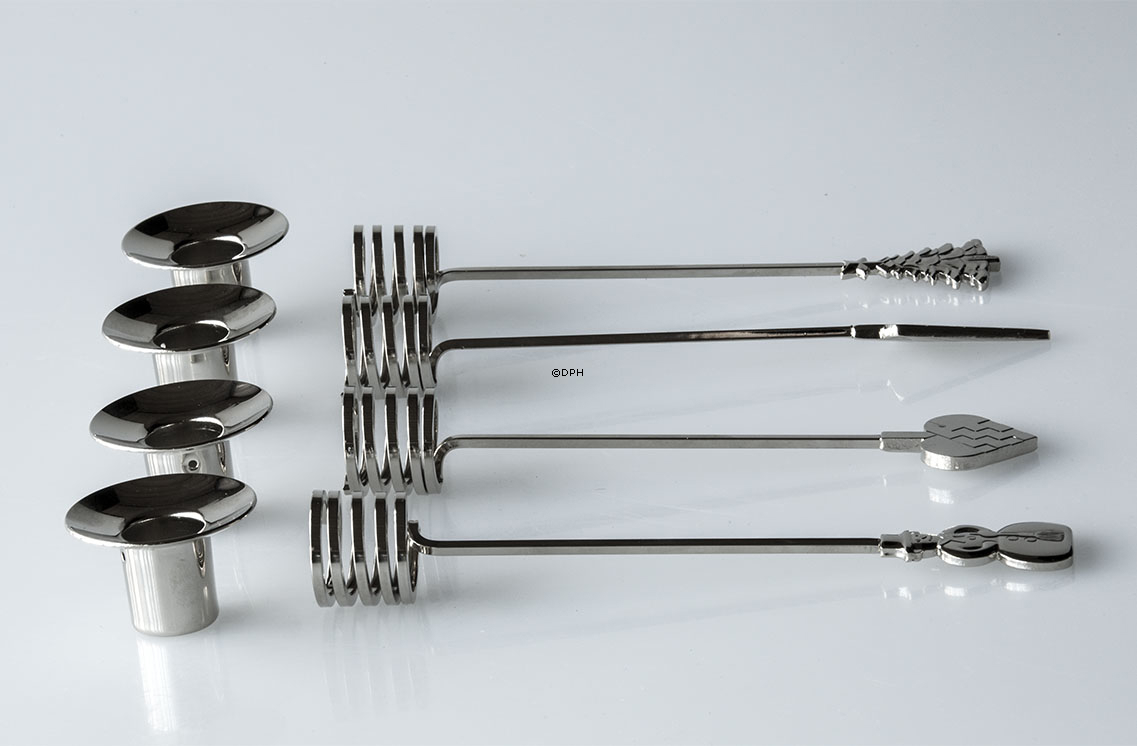 Lyseholdere til adventskrans i SØLV - Georg Jensen