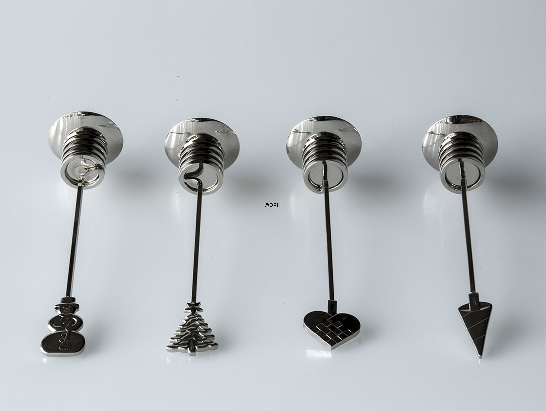 Lyseholdere til adventskrans i SØLV - Georg Jensen